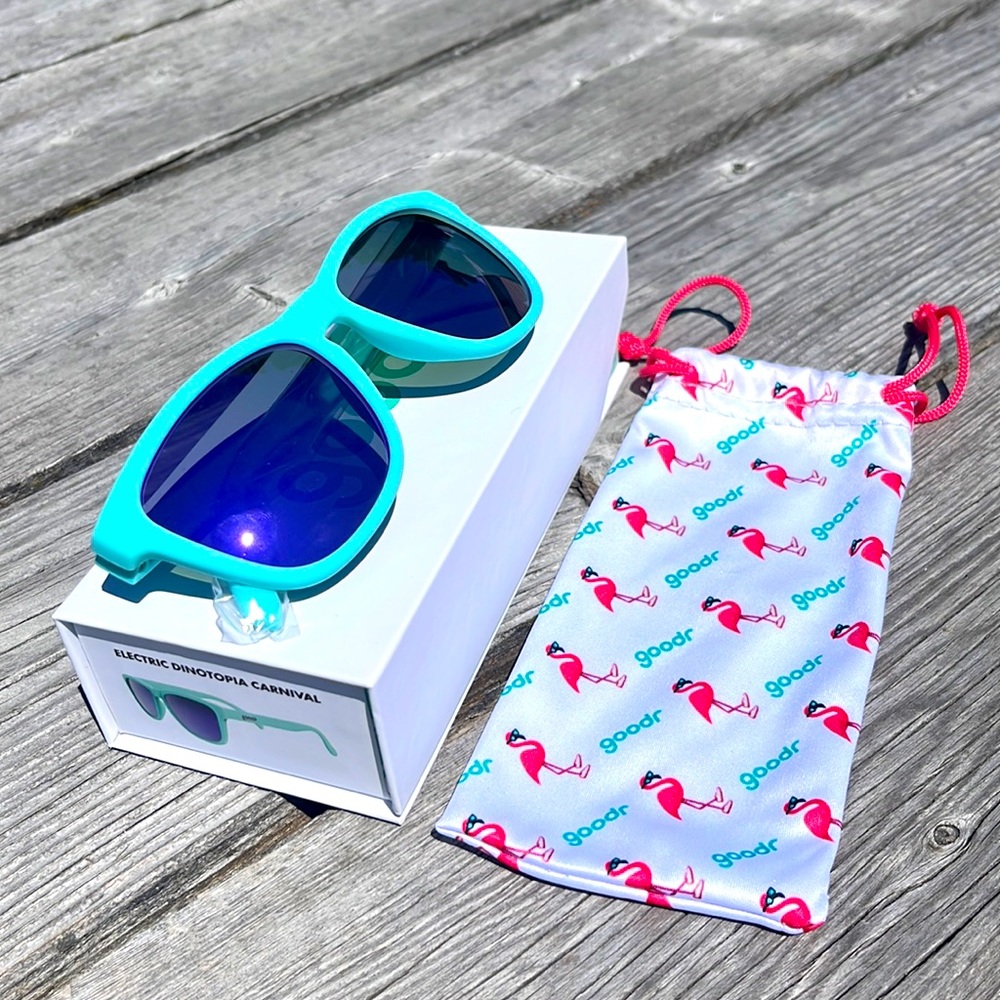 Goodr “The OGs” Polarized Sunglasses - Electric Dinotopia Carnical